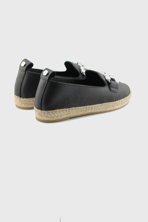 Maypol Embellished Leather Espadrille Loafers
